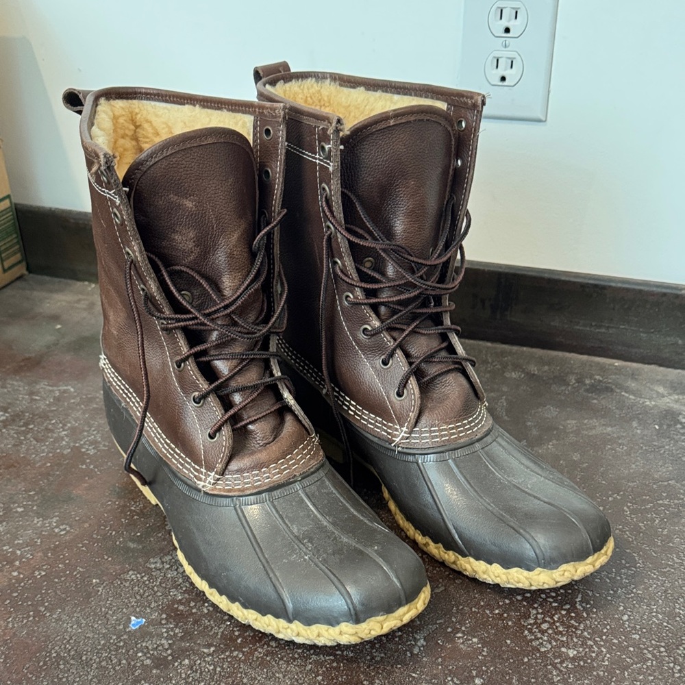 L.L. Bean Men's Dark Brown and Black Waterproof Boots